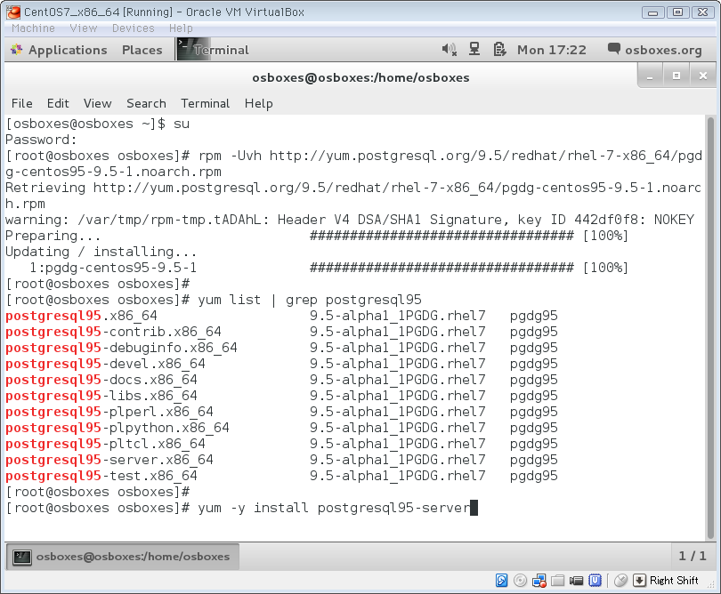 Настройка postgresql centos 7